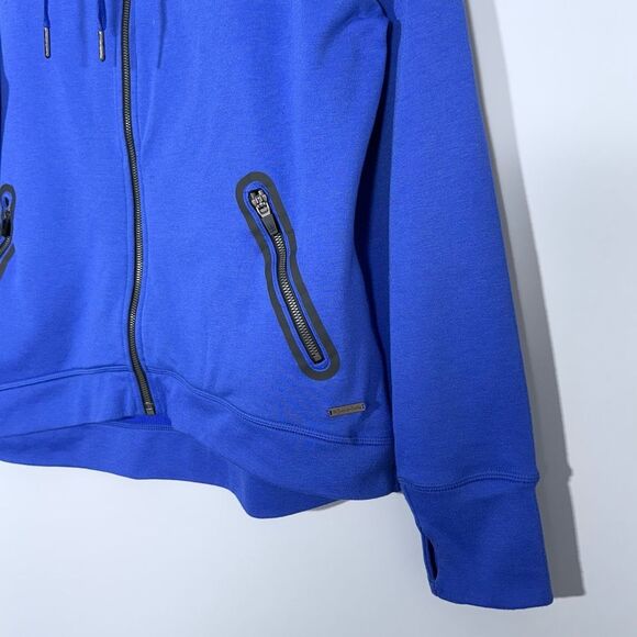 SWEATY BETTY All Good In The Hoody Full Zip Up in Cobalt Blue Size XS High Lo - Picture 8 of 13